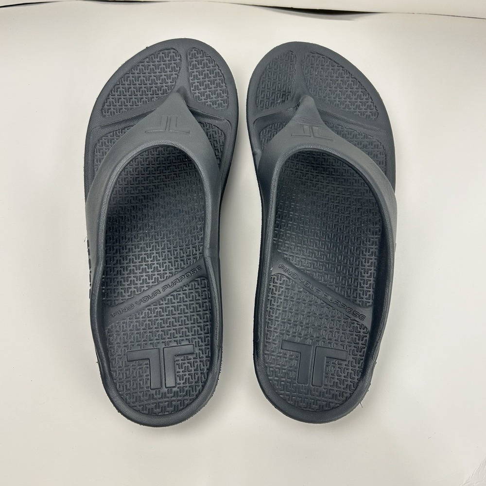 Telic Recovery Flip Flops Gray Comfort Sandals Find Your Purpose Men's Large